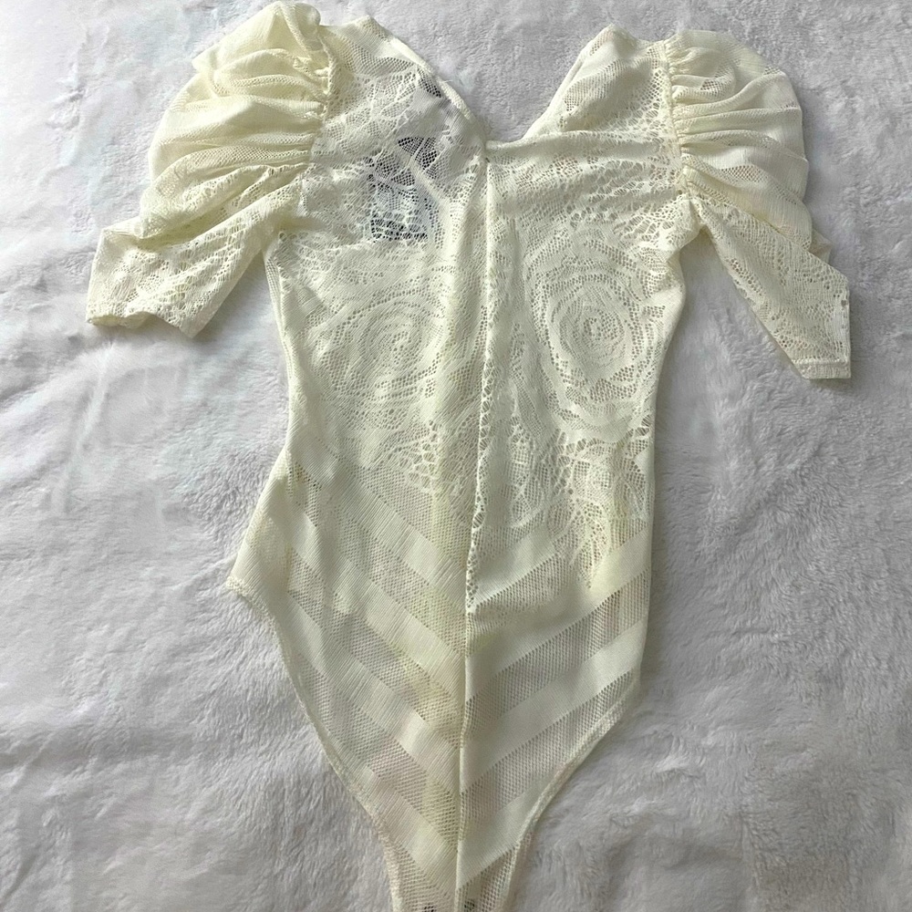 Cream lace bodysuit